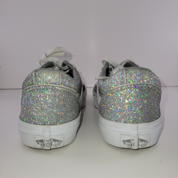 Vans Old Skool Missy Silver Glitter Skate Shoes Low Top Lace Up 3 - Picture 4 of 7